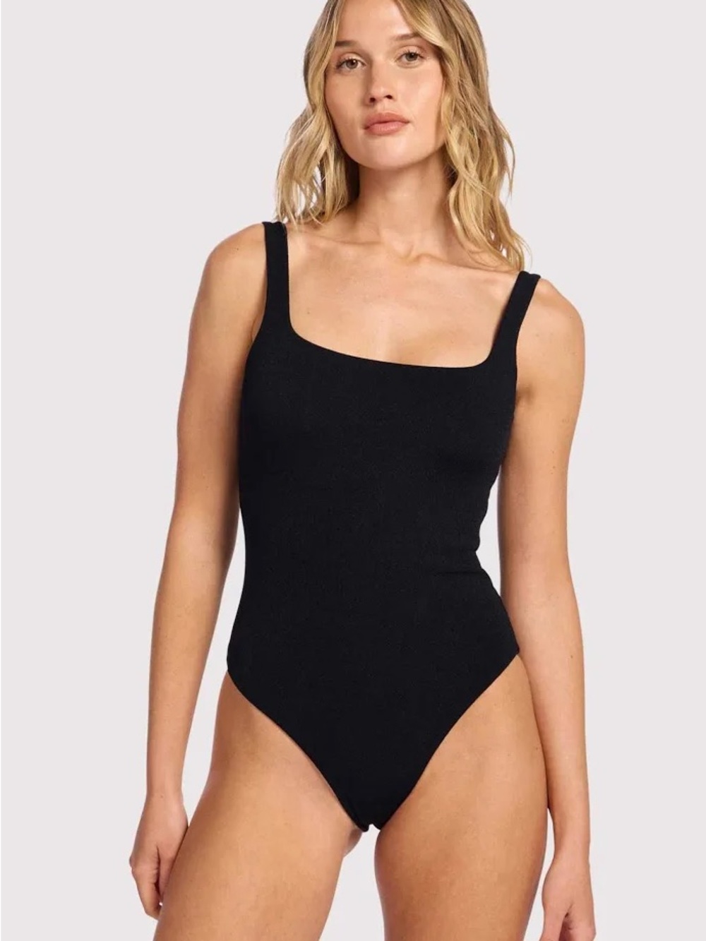 Nuuds Classic Black Scoop Neck One-Piece Swimsuit